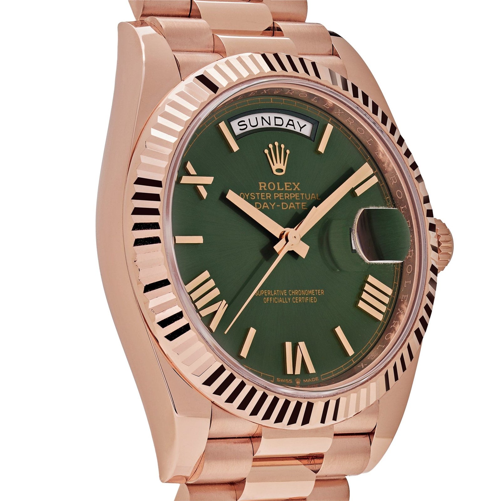 Rolex Day-Date 40 228235 Rose Gold Olive Green Dial (2021) - Image 6