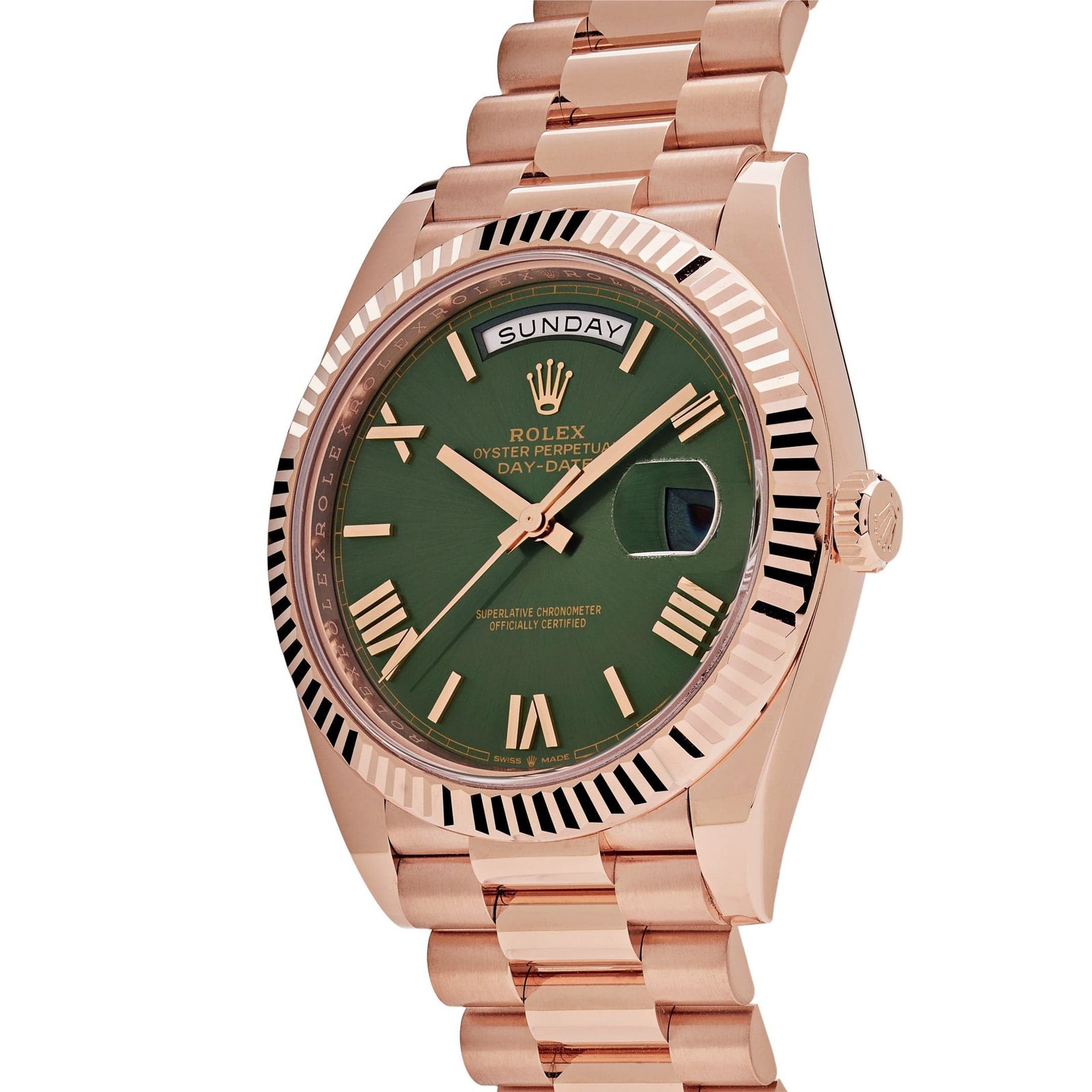 Rolex Day-Date 40 228235 Rose Gold Olive Green Dial (2021) - Image 4