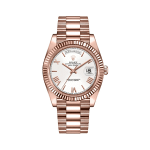 Rolex Day-Date 40 228235 Rose Gold White Roman Dial