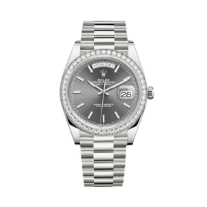 Rolex Day-Date 40 228349RBR White Gold Diamond Bezel Slate Dial