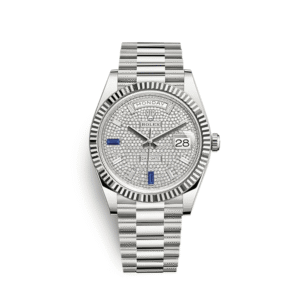 Rolex Day-Date 40 228239 White Gold Diamond Sapphire Dial President