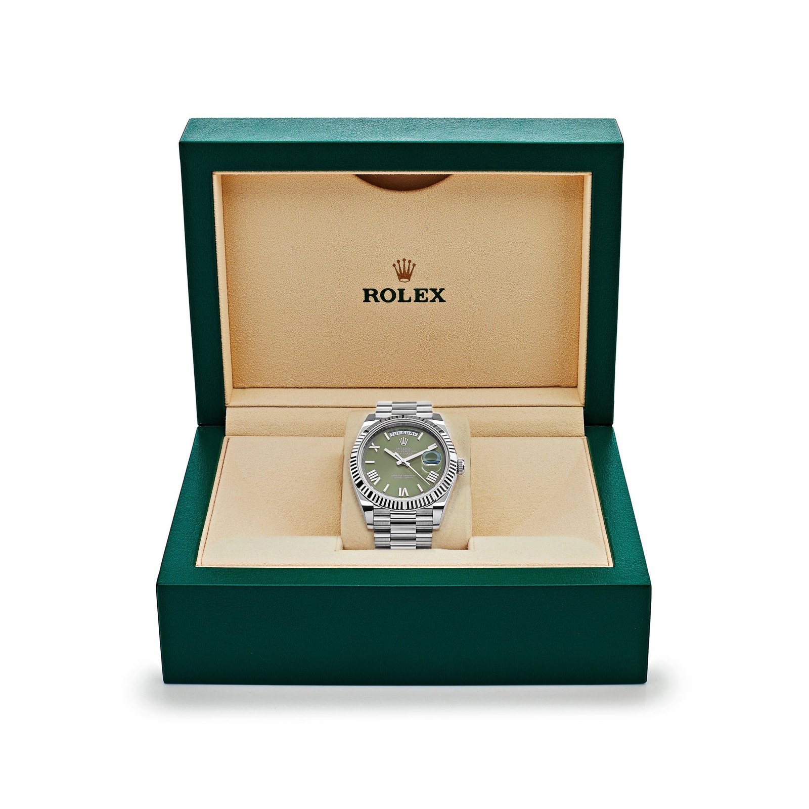 Rolex Day-Date 40 228239 White Gold Olive Dial (2020) - Image 7