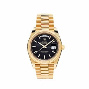 Rolex Day-Date 40 228238 Yellow Gold Black Diagonal Motif Dial