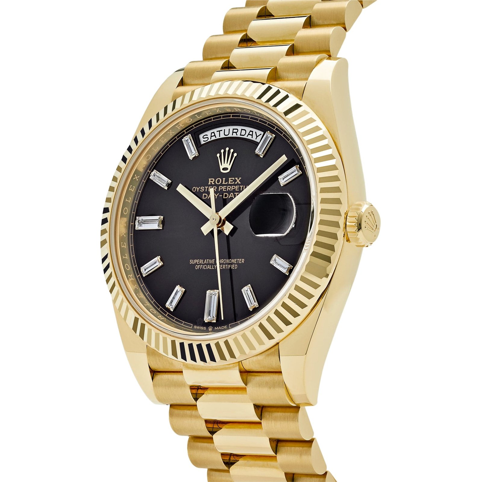 Rolex Day-Date 40 228238 Yellow Gold Black Baguette Diamond Dial (2025) - Image 3