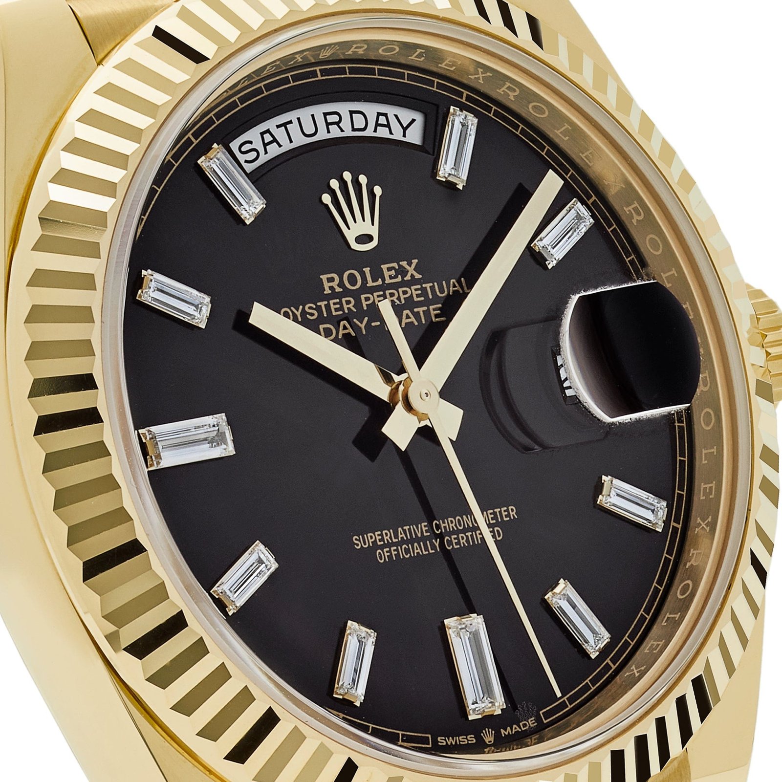 Rolex Day-Date 40 228238 Yellow Gold Black Baguette Diamond Dial (2025) - Image 5
