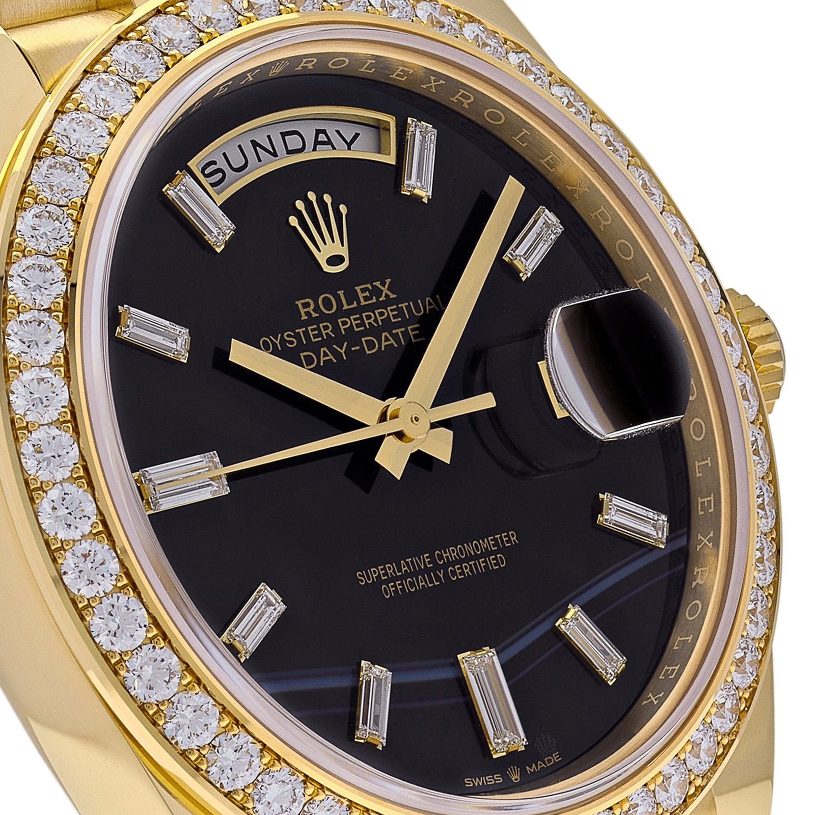 Rolex Day-Date 40 228348RBR Yellow Gold Onyx Diamond Dial Diamond Bezel President (2025) - Image 5