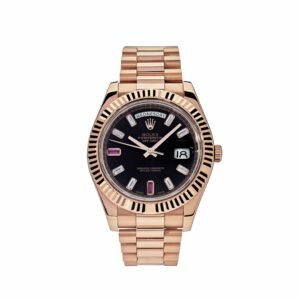 Rolex Day-Date 41 218235 Rose Gold Black Ruby Dial