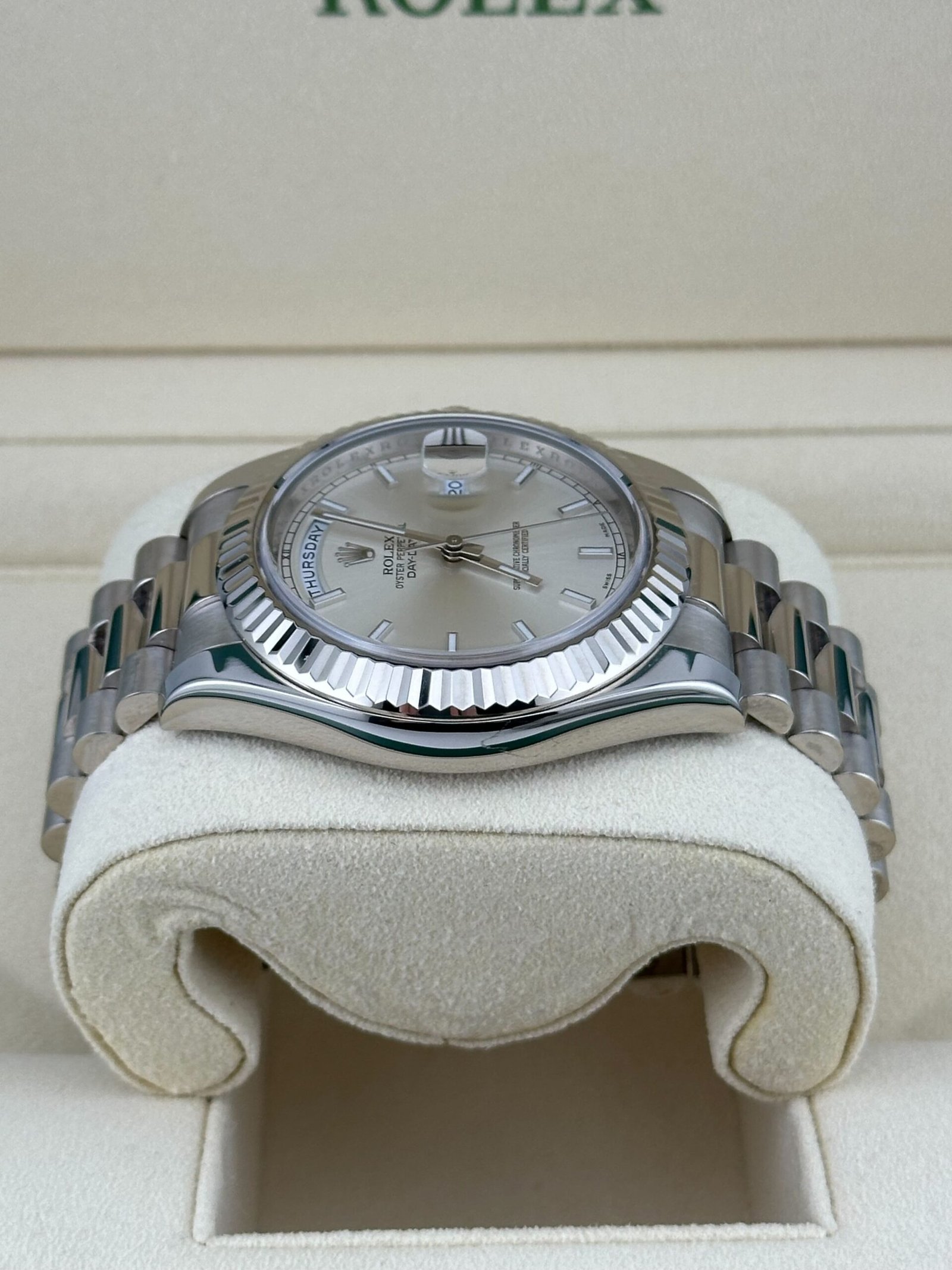 Rolex Day-Date 41 218239 White Gold Silver Dial (2022) - Image 3