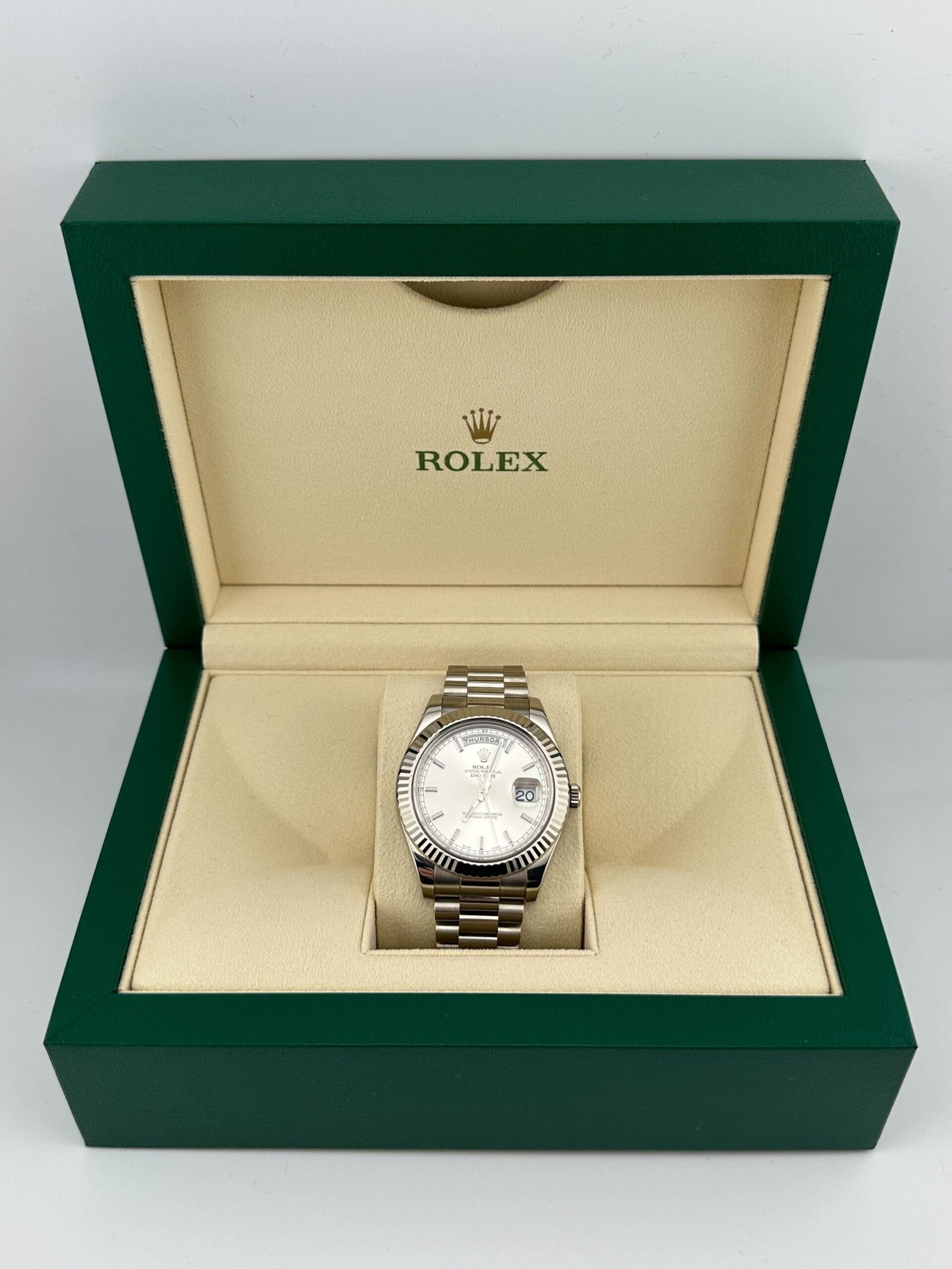 Rolex Day-Date 41 218239 White Gold Silver Dial (2022) - Image 5