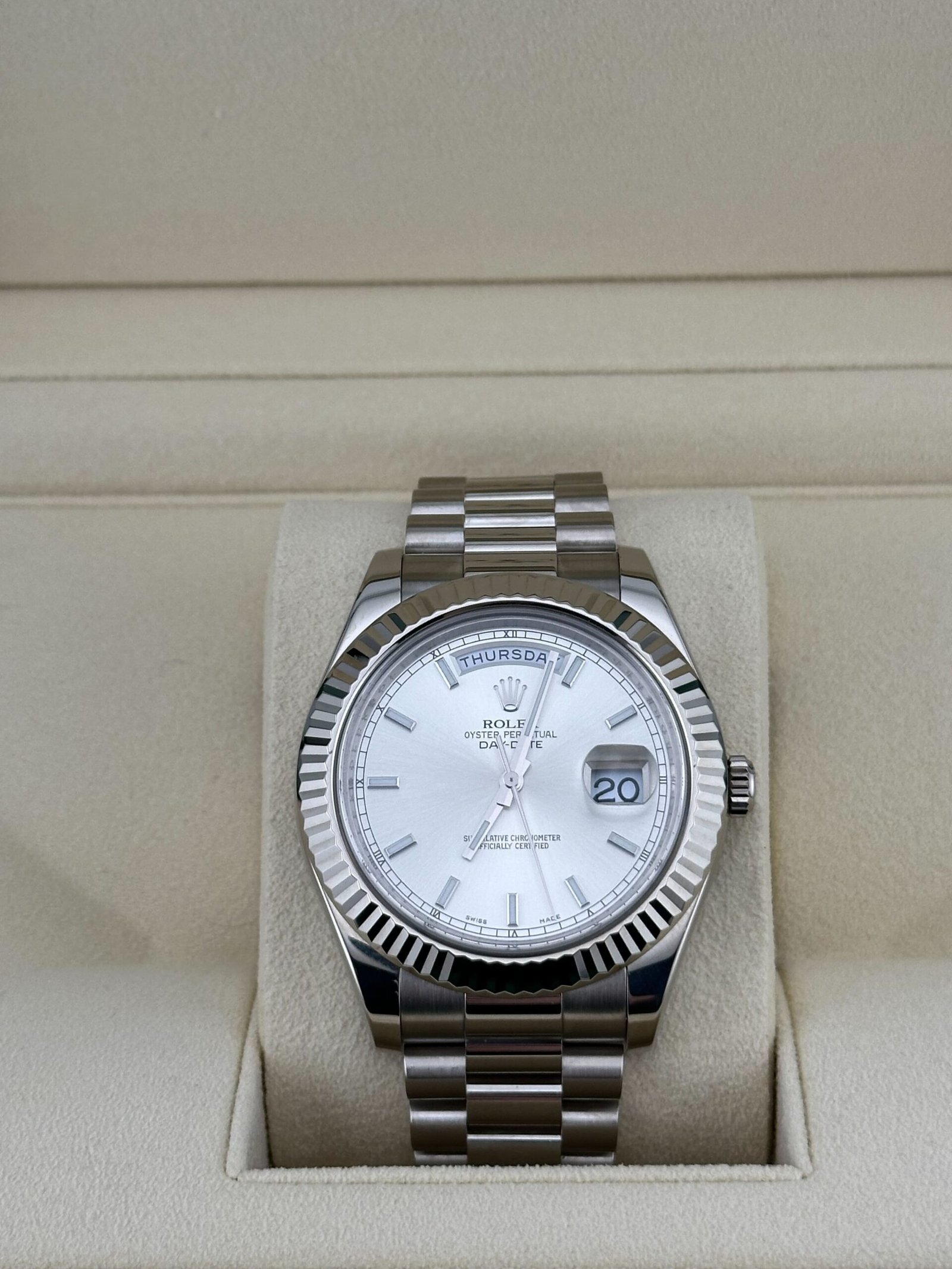Rolex Day-Date 41 218239 White Gold Silver Dial (2022) - Image 2