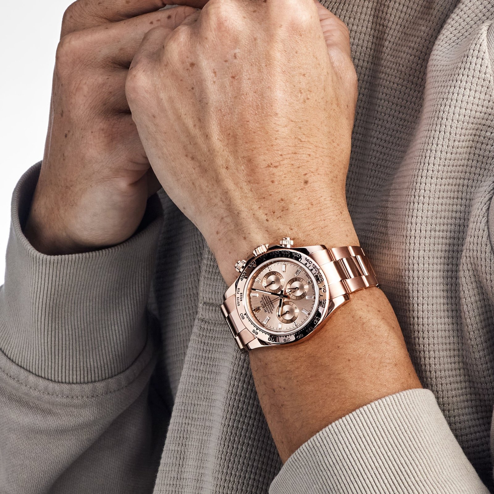 Rolex Daytona 116505 Rose Gold Sundust Diamond Baguette Dial - Image 2