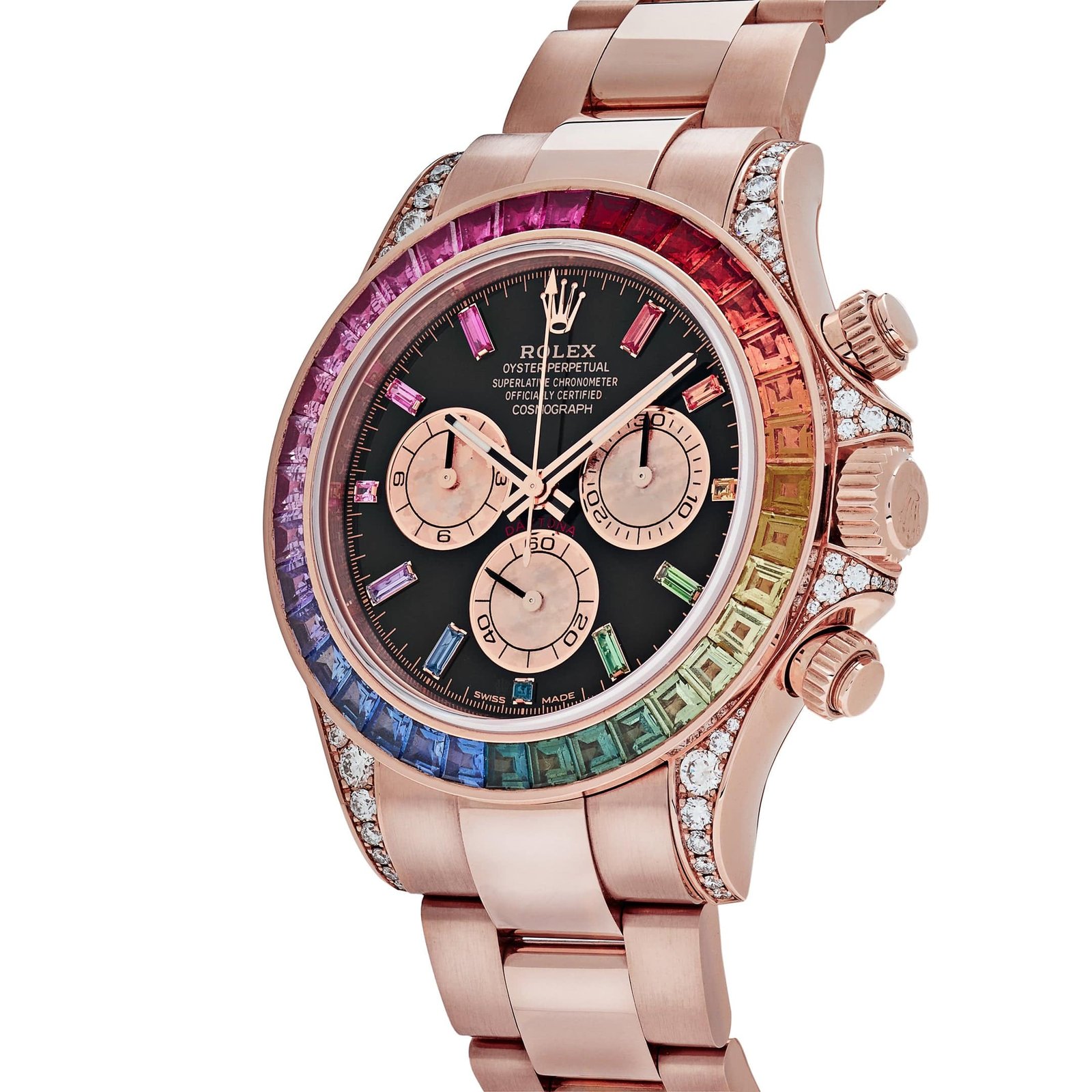 Rolex Daytona 116595RBOW 'Rainbow' Rose Gold Black Dial Sapphire Bezel - Image 4