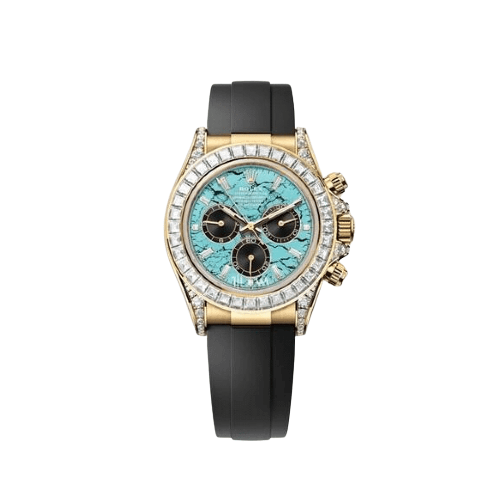 Rolex Daytona 126538TBR Yellow Gold Turquoise Stone Dial Diamond Bezel Oysterflex (2025)