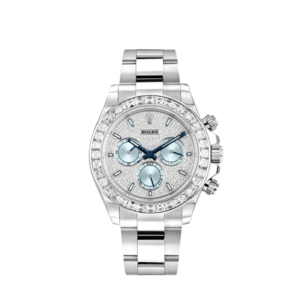 Rolex Daytona 126576TBR Platinum Ice Blue Pave Diamond Dial Diamond Bezel