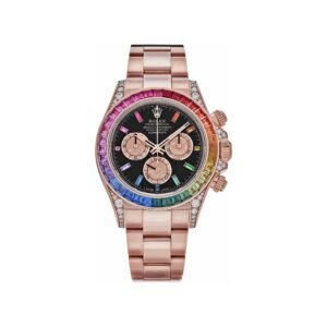Rolex Daytona 126595RBOW 'Rainbow' Rose Gold Black Baguette Sapphire Dial Sapphire Bezel (2026)