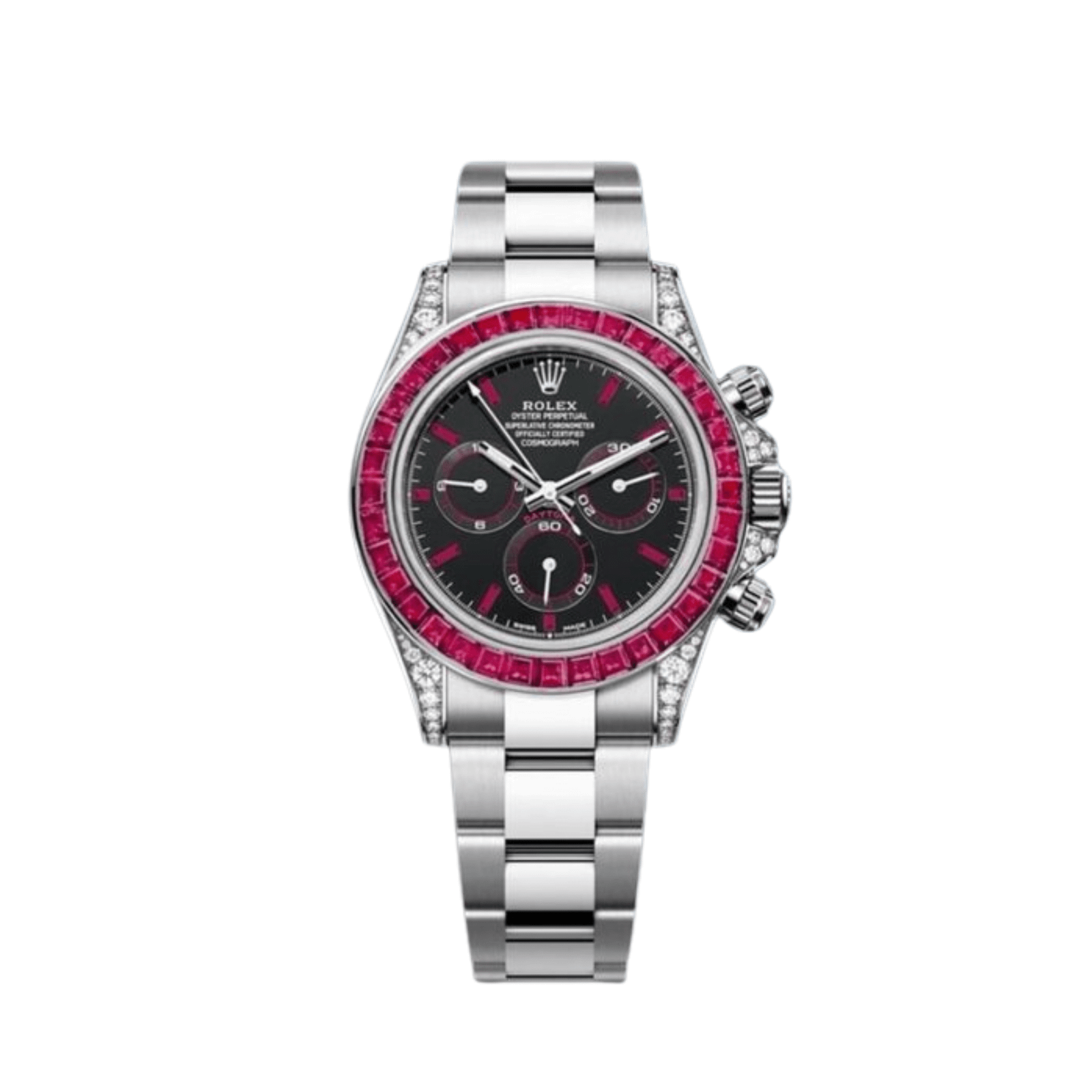Rolex Daytona 126599TRU White Gold Diamond Black Dial Ruby Bezel (2023)