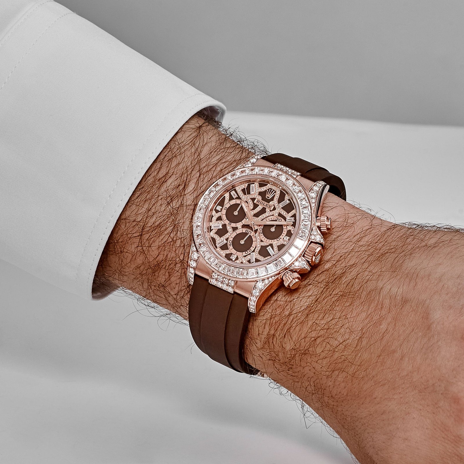 Rolex Daytona 'Giraffe' 126555TBR Rose Gold Chestnut Brown Diamond Dial Diamond Bezel - Image 2