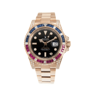 Rolex GMT-Master II 126755SARU 'SARU' Rose Gold Black Dial Diamond Bezel