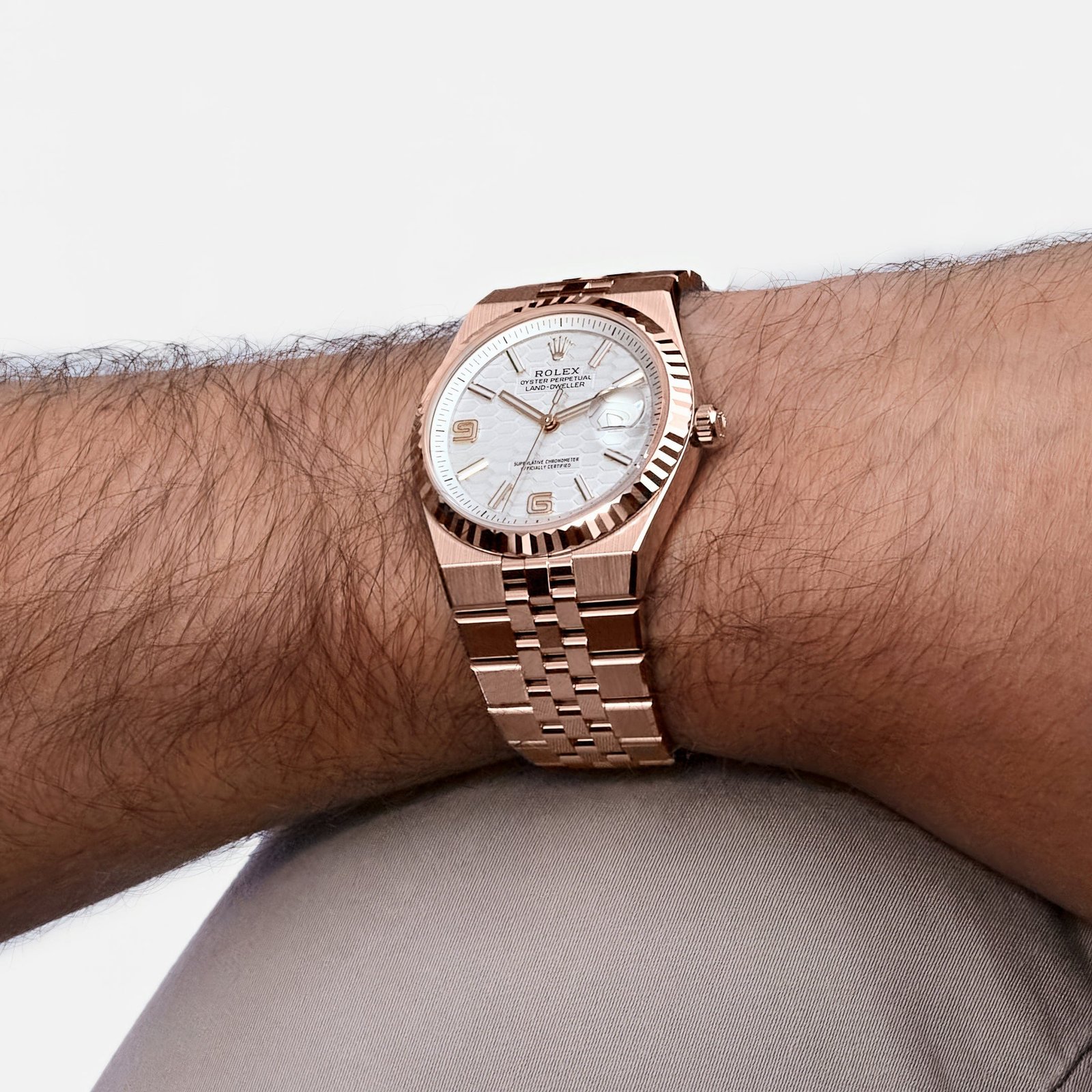 Rolex Land-Dweller 127235 Rose Gold White Dial (2025) - Image 2