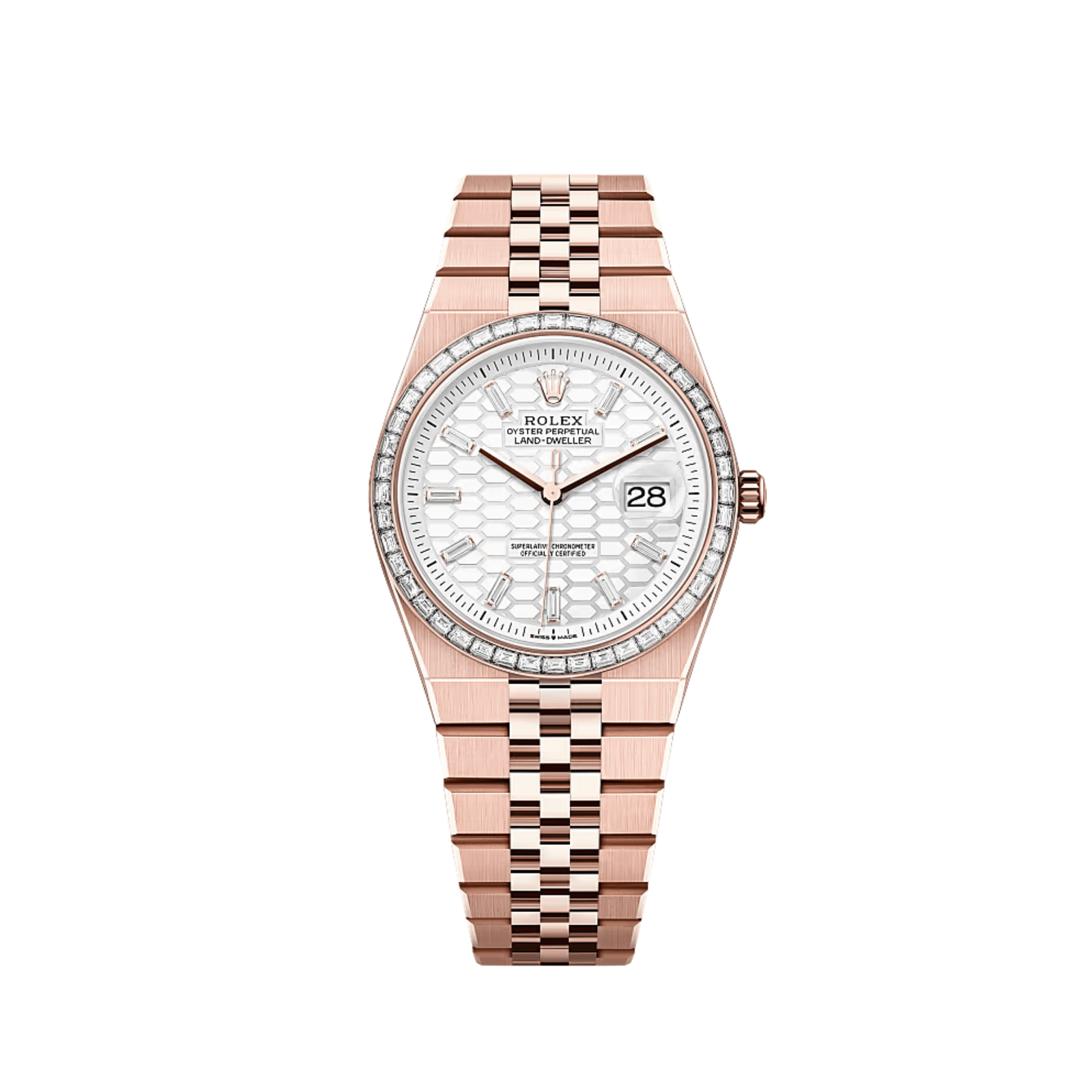 Rolex Land-Dweller 127285TBR Rose Gold White Dial Diamond Bezel (2025)