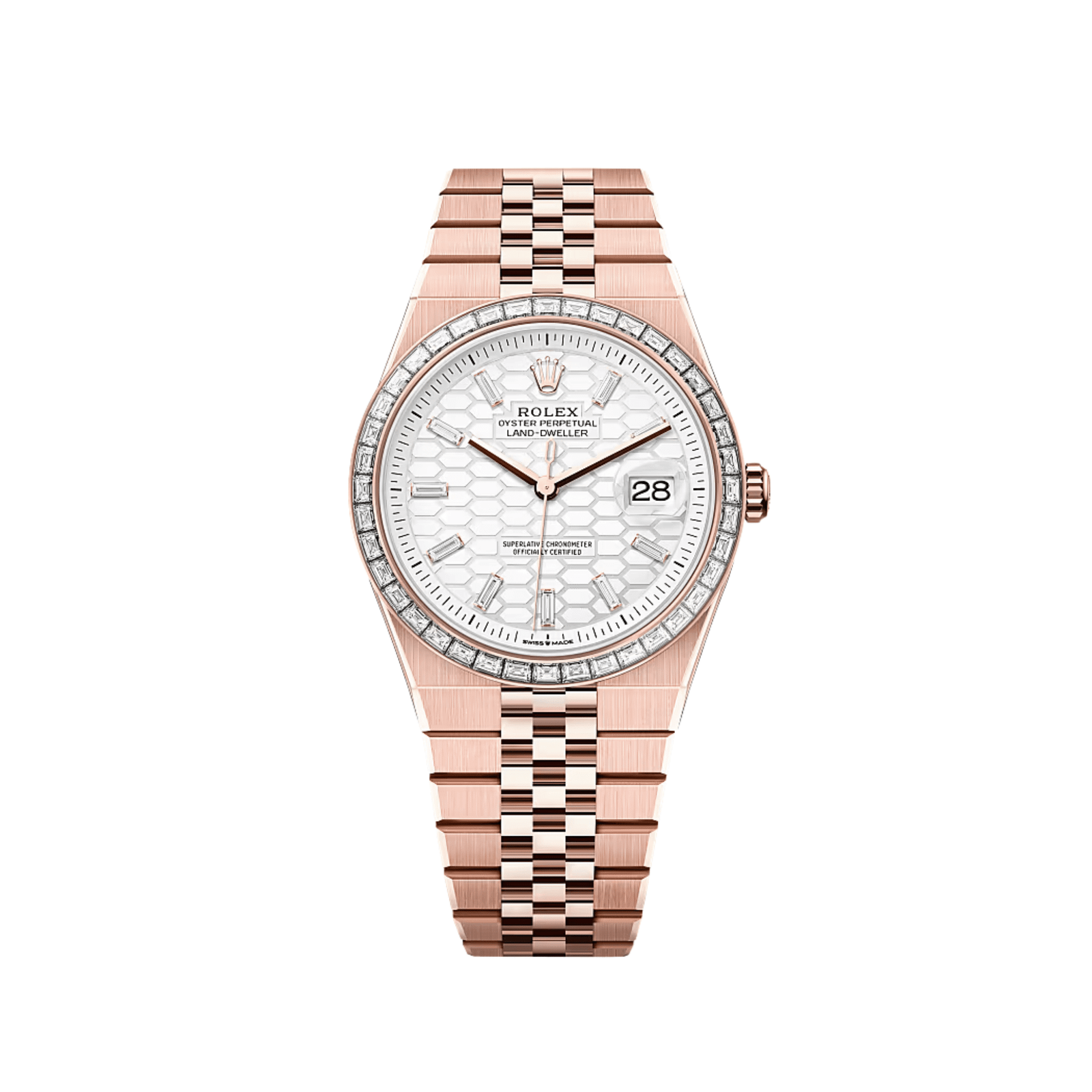 Rolex Land-Dweller 127385TBR Rose Gold White Dial Diamond Bezel (2025)