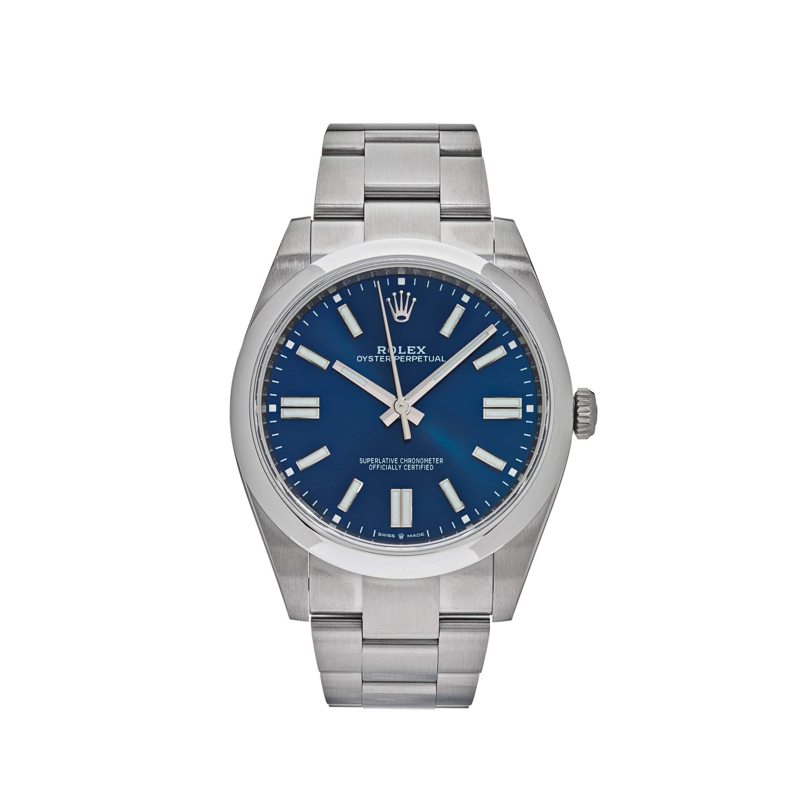 Rolex Oyster Perpetual 41 124300 Stainless Steel Bright Blue Dial