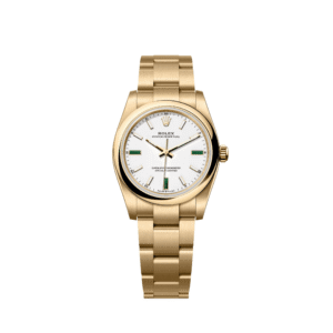 Rolex Oyster Perpetual 34 124208 Yellow Gold White Dial (2026)