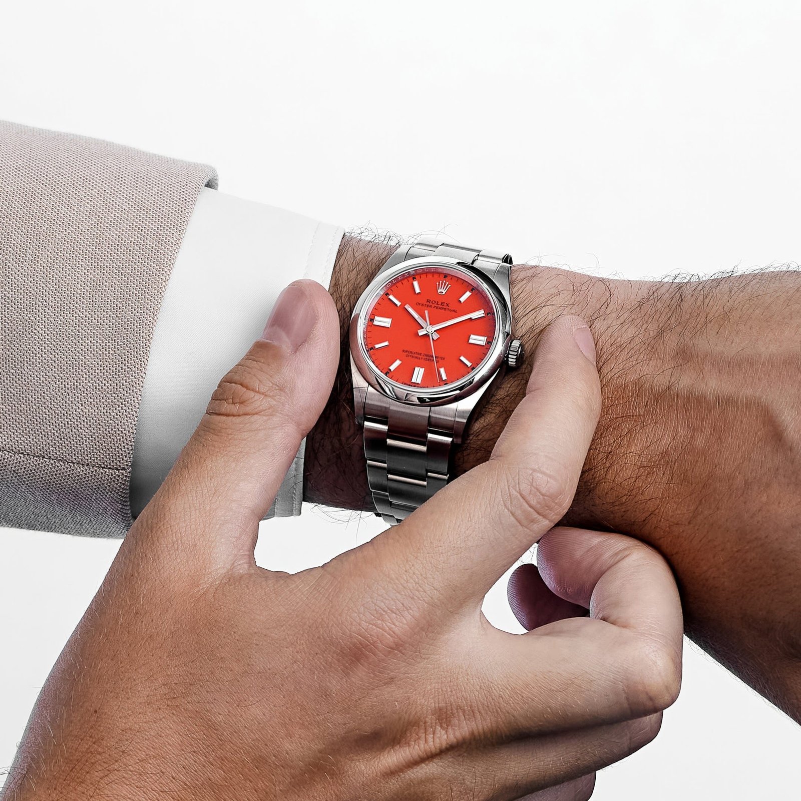 Rolex Oyster Perpetual 36 126000 Stainless Steel Coral Red Dial - Image 2