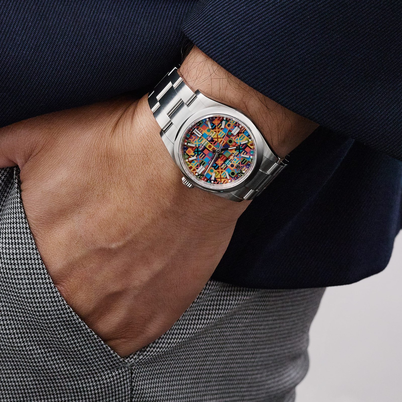 Rolex Oyster Perpetual 36 126000 Stainless Steel Multicoloured Jubilee Motif Dial (2026) - Image 3