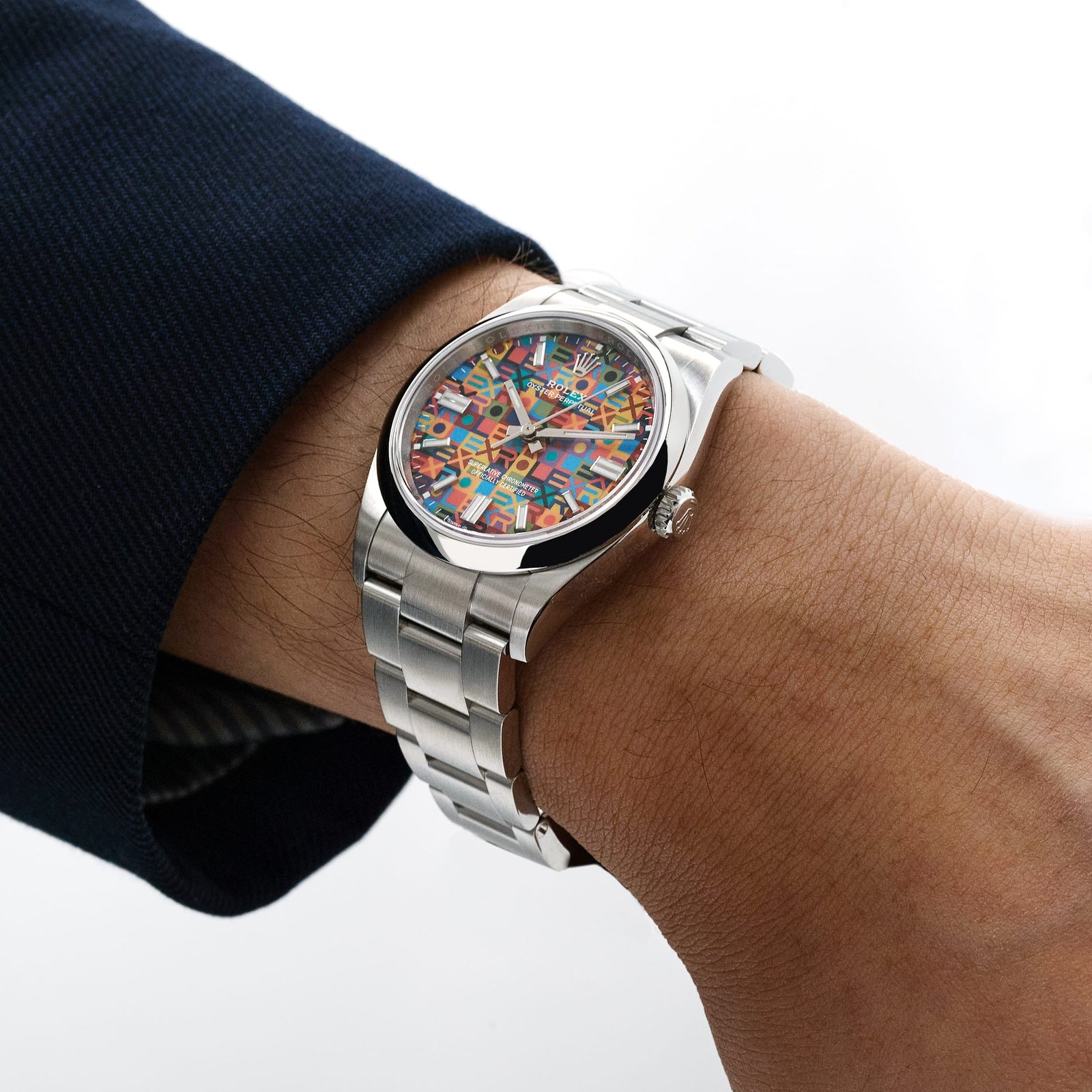 Rolex Oyster Perpetual 36 126000 Stainless Steel Multicoloured Jubilee Motif Dial (2026) - Image 2