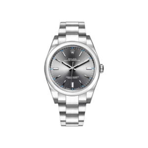 Rolex Oyster Perpetual 39 114300 Stainless Steel Rhodium Slate Grey Stick Dial