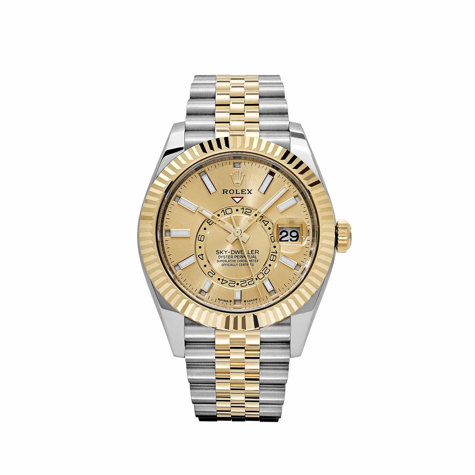 Rolex Sky-Dweller 336933 Stainless Steel Yellow Gold Jubilee Champagne Dial (2025)