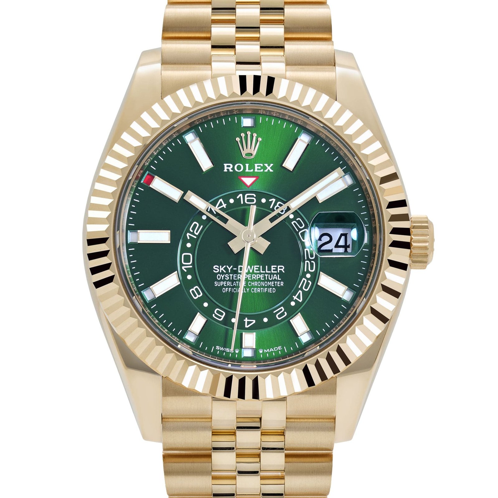 Rolex Sky-Dweller 336938 Yellow Gold Bright Green Dial Jubilee (2025) - Image 4
