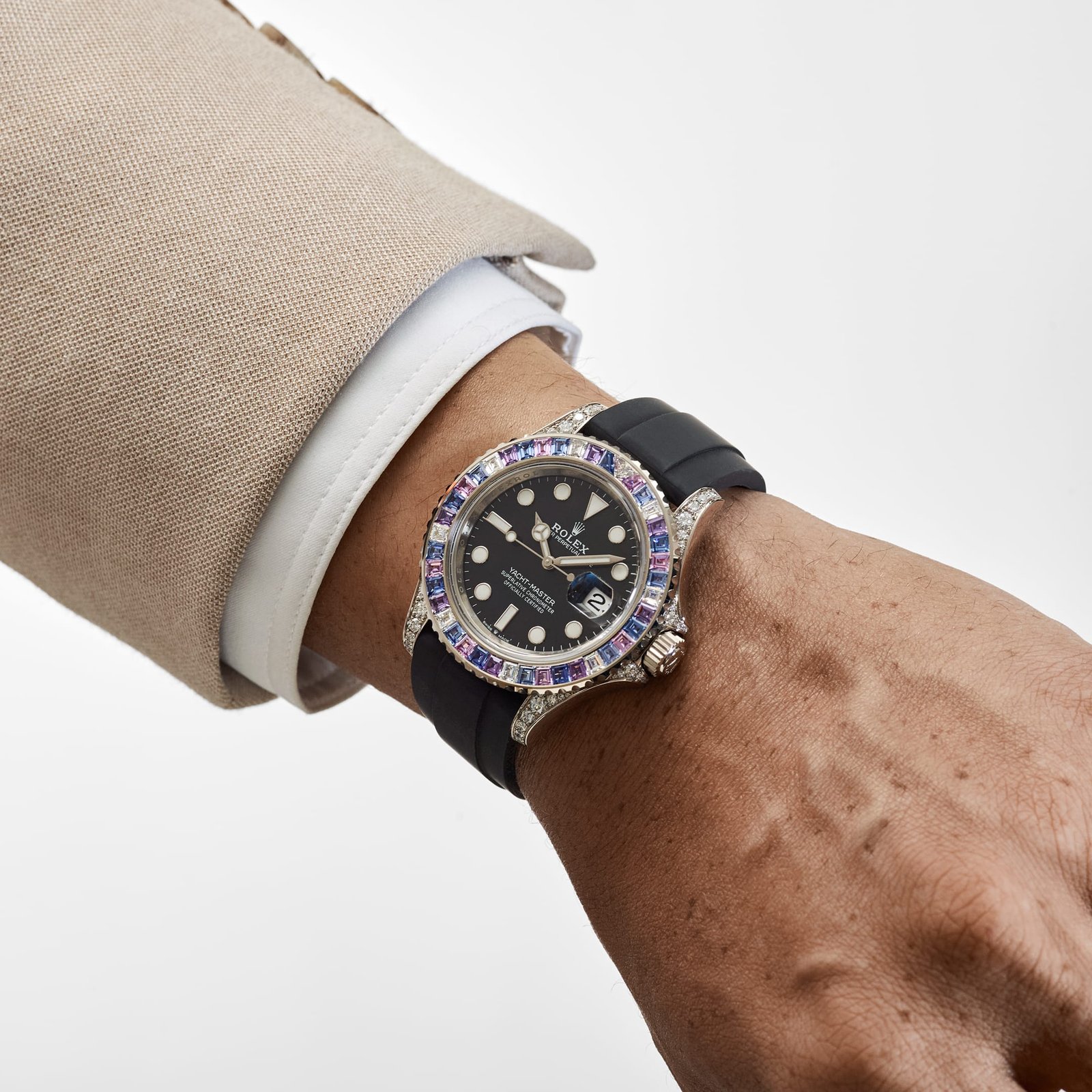 Rolex Yacht-Master 40 126679SABR 'Cotton Candy' White Gold Diamond Sapphires Bezel Black Dial (2023) - Image 2