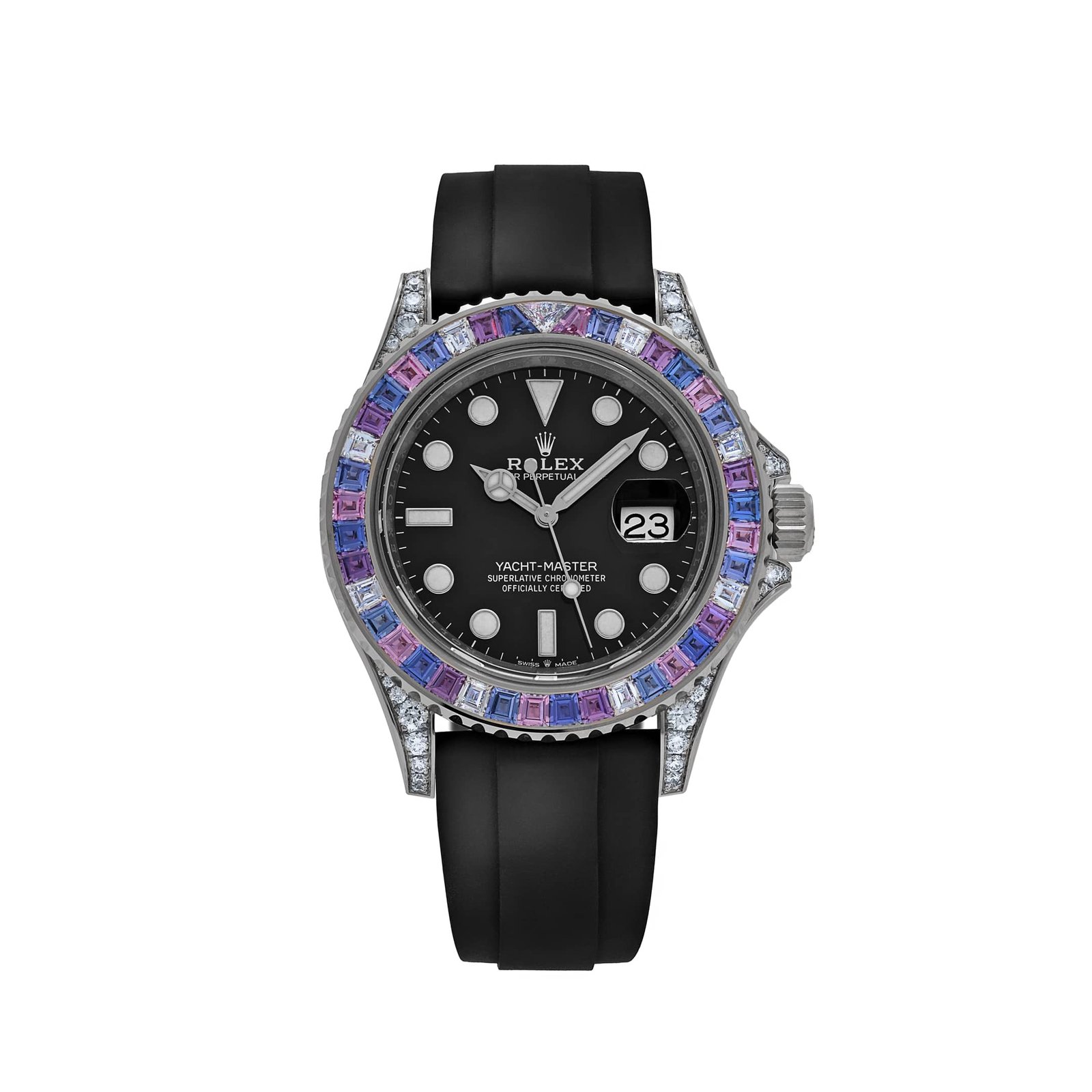 Rolex Yacht-Master 40 126679SABR 'Cotton Candy' White Gold Diamond Sapphires Bezel Black Dial (2023)