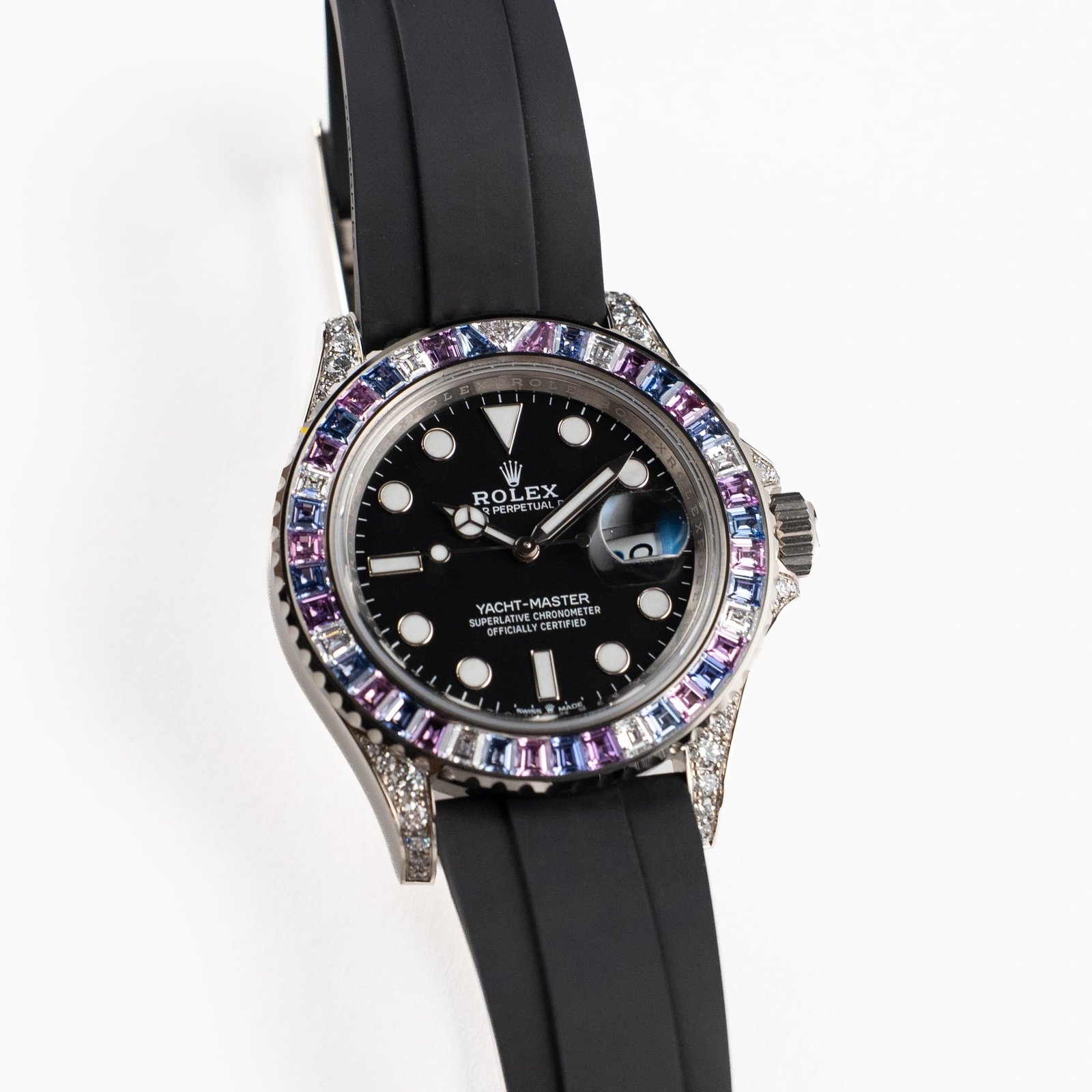 Rolex Yacht-Master 40 126679SABR 'Cotton Candy' White Gold Diamond Sapphires Bezel Black Dial (2023) - Image 5