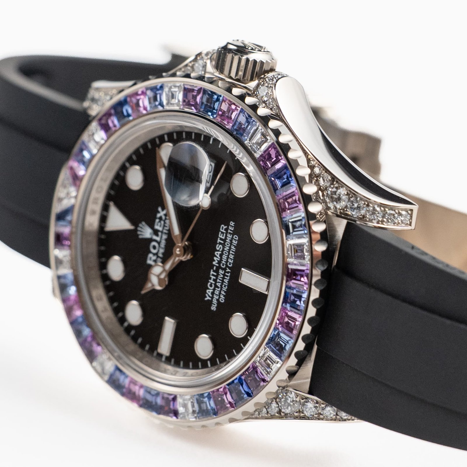 Rolex Yacht-Master 40 126679SABR 'Cotton Candy' White Gold Diamond Sapphires Bezel Black Dial (2023) - Image 6