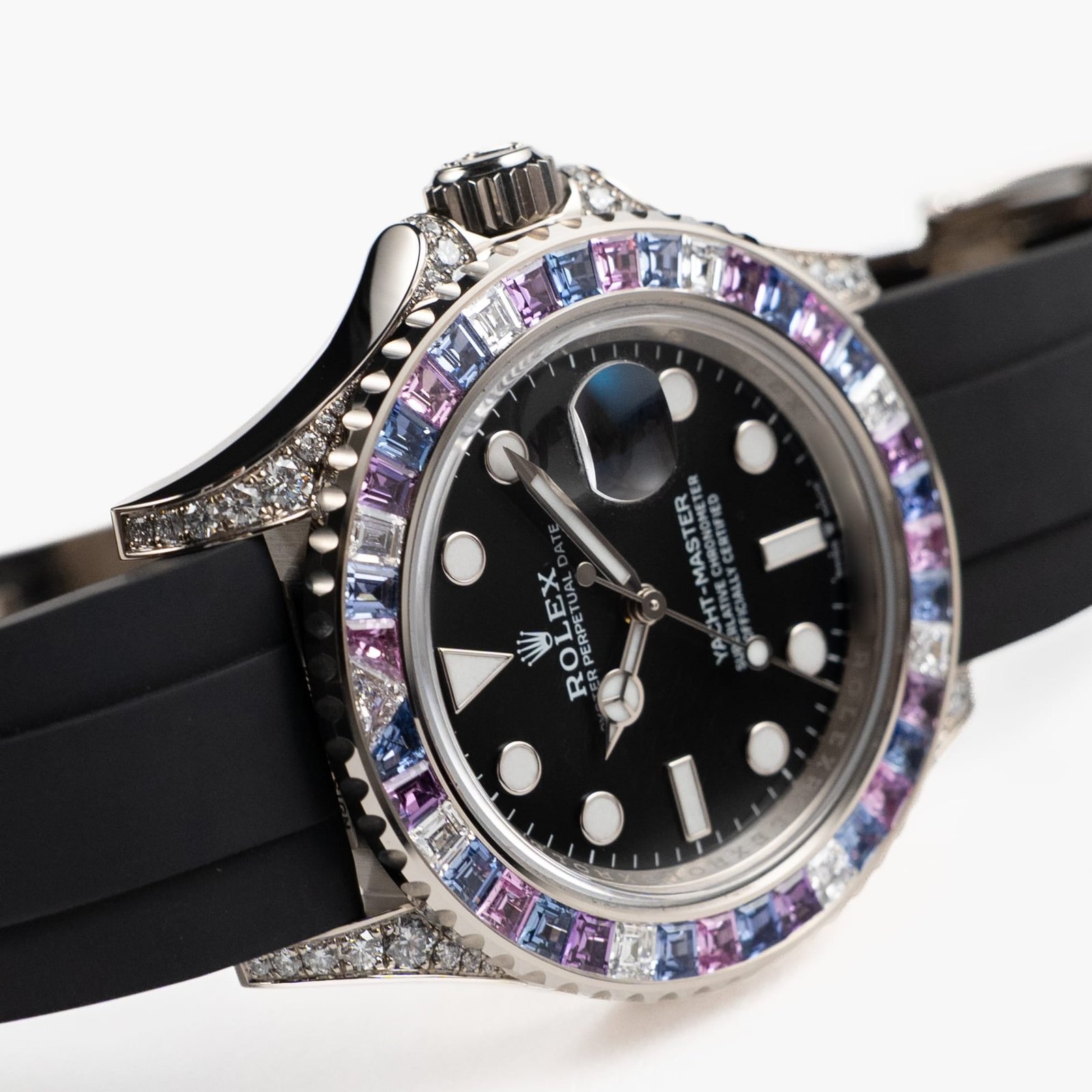 Rolex Yacht-Master 40 126679SABR 'Cotton Candy' White Gold Diamond Sapphires Bezel Black Dial (2023) - Image 7
