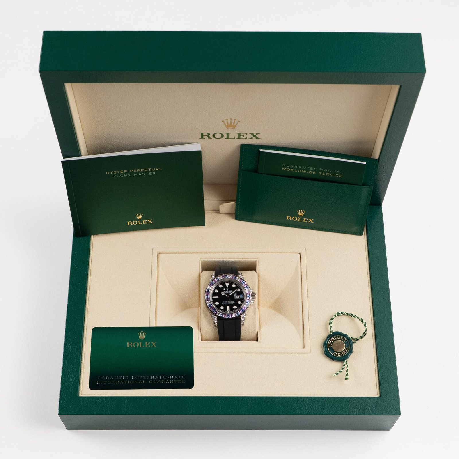 Rolex Yacht-Master 40 126679SABR 'Cotton Candy' White Gold Diamond Sapphires Bezel Black Dial (2023) - Image 14